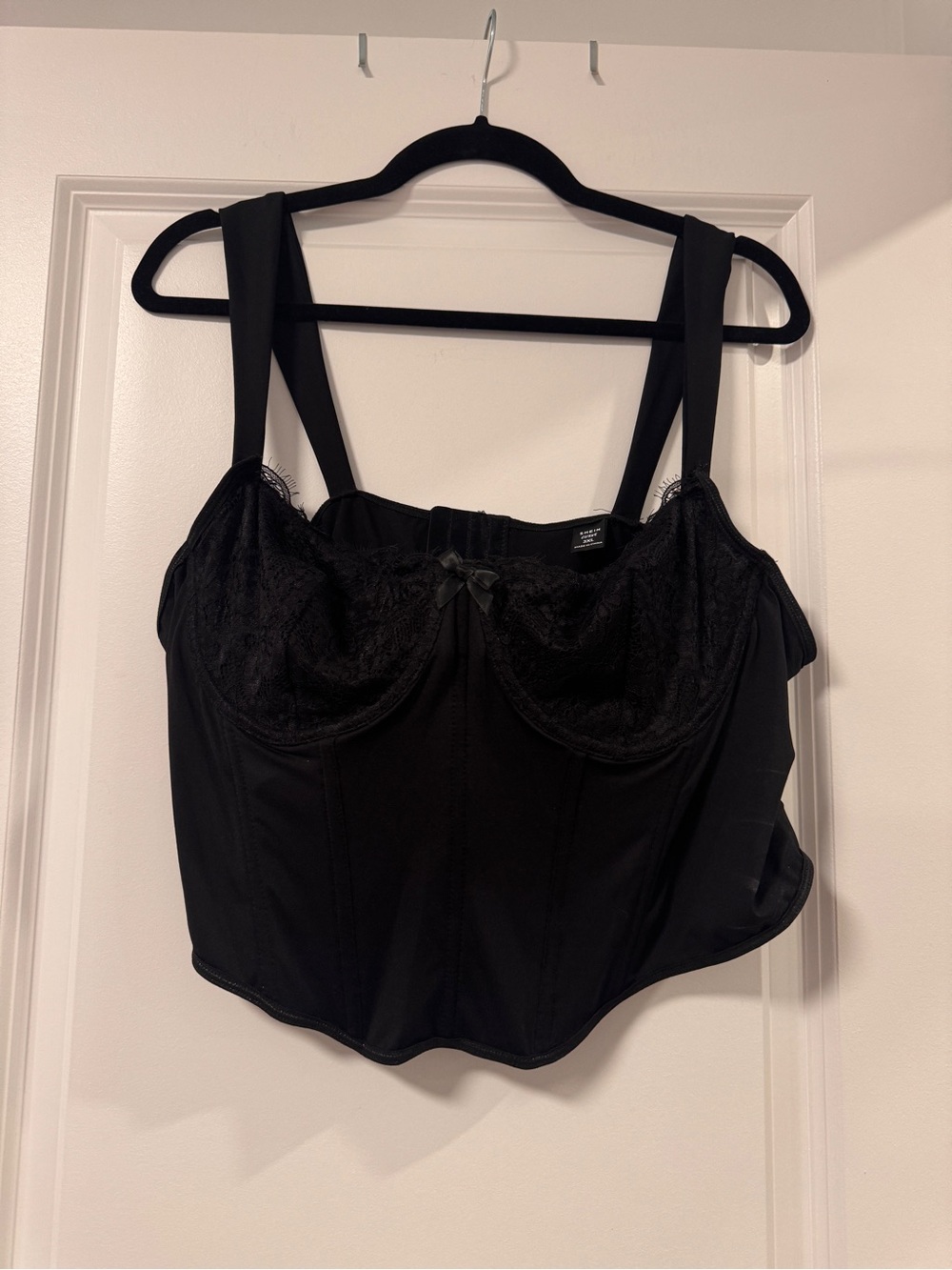 Plus Size Black Lace Bustier Top